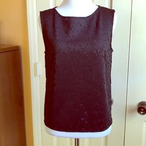 Club Monaco Black Laser Cut Top. Size Small